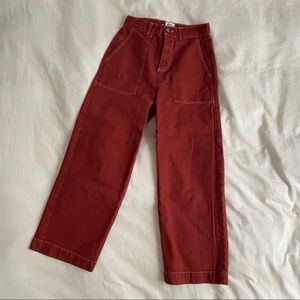Red Carpenter Utility Style Pants